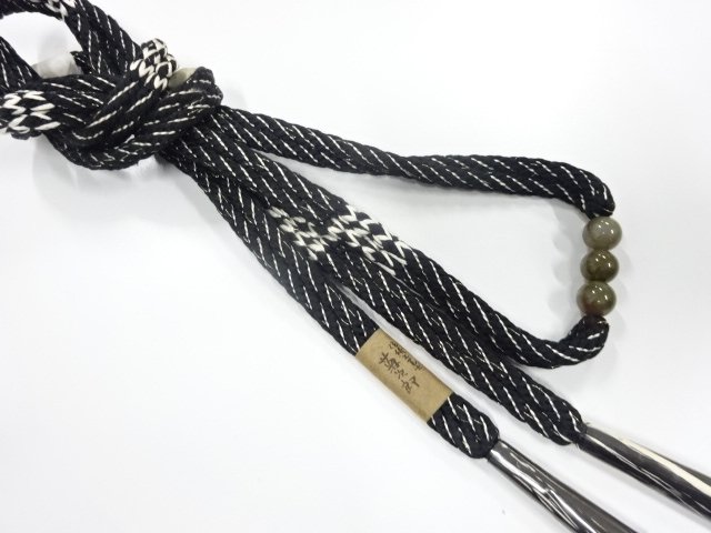 未使用品　天然石帯留め・手組帯締めセット